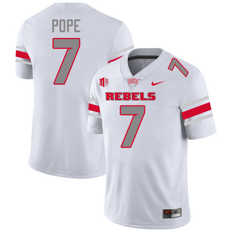 #7 Jake Pope UNLV Rebels College Football Jersey Stitched-White